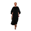 Women's Fashion Elegant Gold Velvet Waist-tight Batwing Sleeve Dress