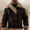 Winter Fur Integrated Thickened Zipper Faux Leather Men's Jacket