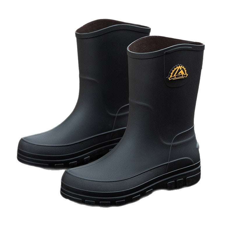 Men's Fashionable Outdoor Middle Tube Non-slip Rain Boots
