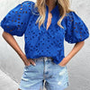 Top da donna casual elegante in pizzo traforato