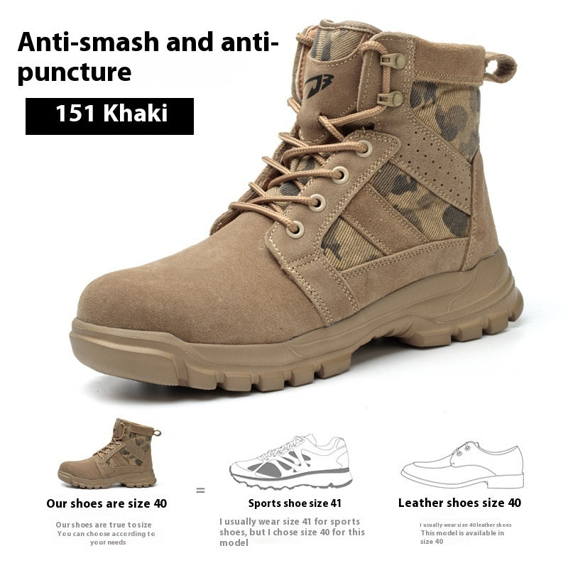 Combat Boots Male High Ankle Safety Shoes