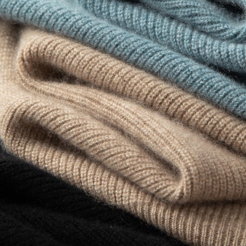 Maglione da uomo in cashmere con motivo a lingotti larghi e a contrasto