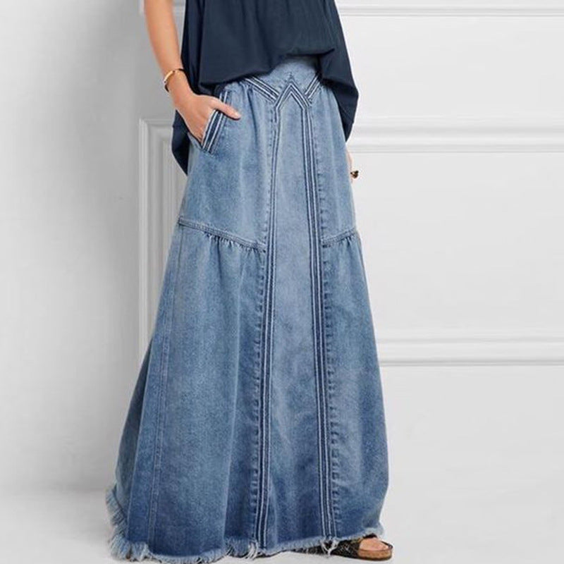 Stylish And Minimalist Womens Denim Skirt