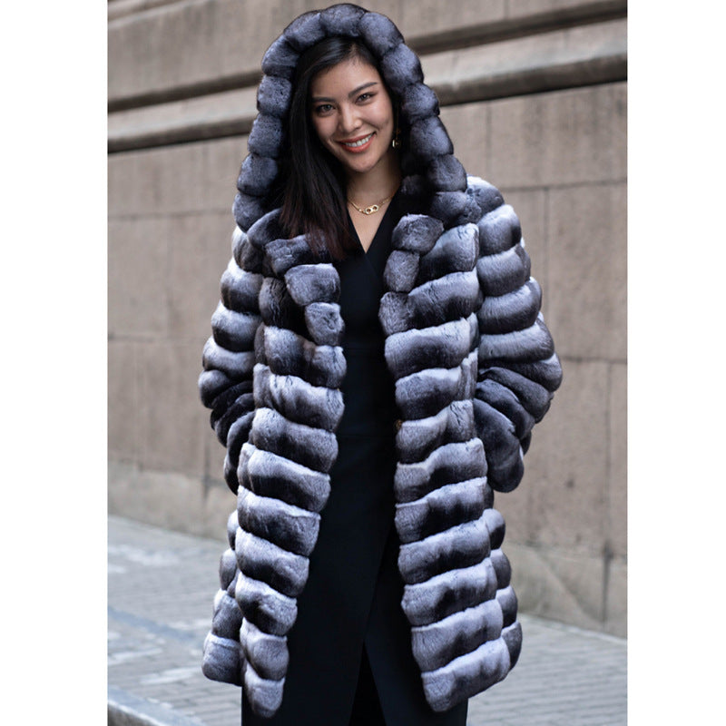 Casual Mid-length Warm Artificial Mink Hair Marten Overcoats