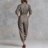 New Women's Long-sleeved Lapel Jumpsuit Women