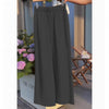 Ladies New Holiday Leisure Pure Color All-matching Drawstring Button Straight-leg Wide-leg Pants