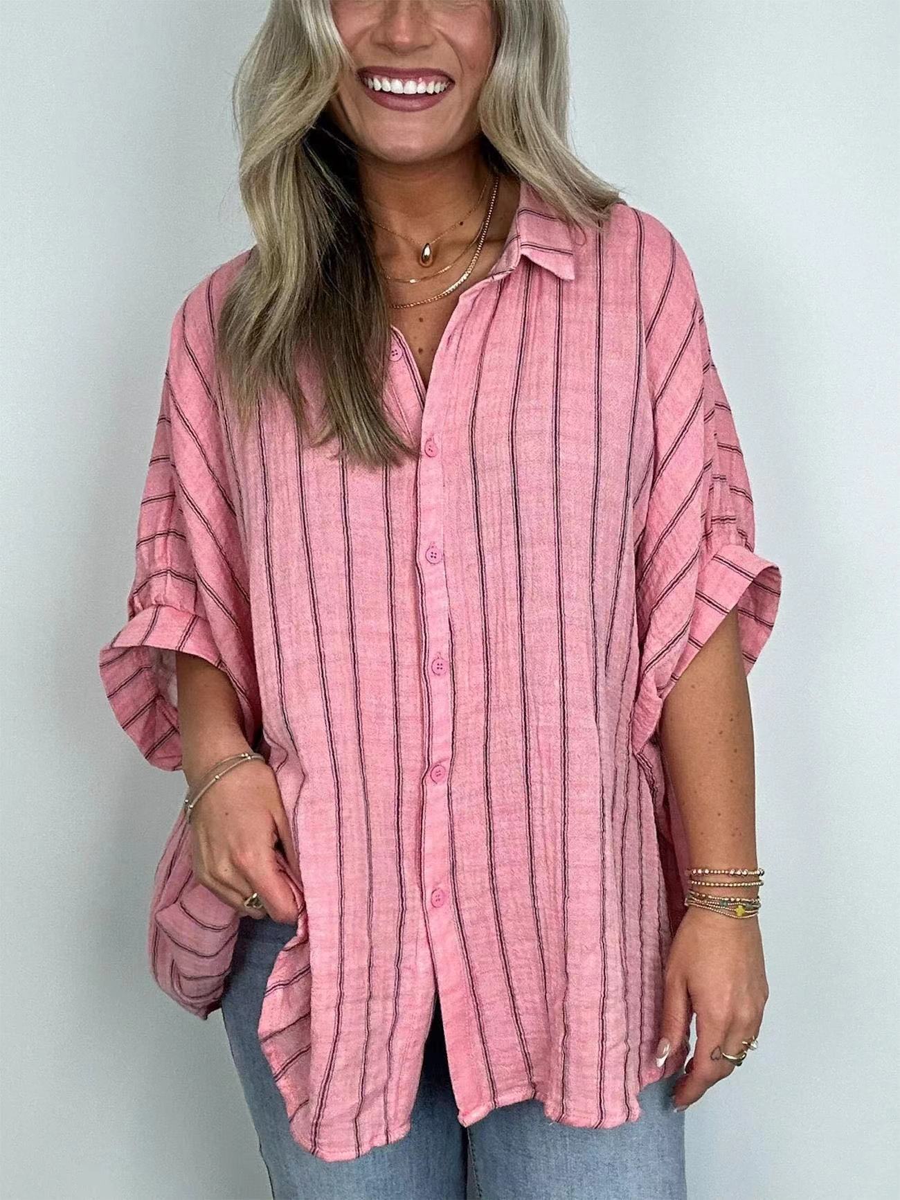 Camicia casual a righe a vestibilità ampia