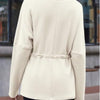 Fisoew Women's Turtleneck Sweatshirts Fleece Drawstring Waist Casual Long Sleeve Pullover Sweater Side Slit Tunic Tops