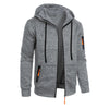 Men's Sports Fitness Casual Jacquard Sweater Hooded Coat