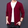 Men's Knitted Cardigan Solid Color And V-neck Basic Style Sweater Coat For Men