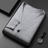 Men's Knitted Cardigan Solid Color And V-neck Basic Style Sweater Coat For Men
