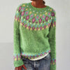 Ladies' 3D Printed Sweater Casual Loose Long Sleeved Knitted Top - A Fashionable And Comfortable Choice For Daily Wear