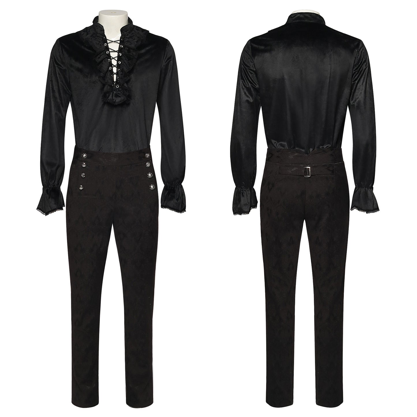 European And American Men's Pleated Shirt Medieval Clothing Steampunk