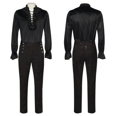 European And American Men's Pleated Shirt Medieval Clothing Steampunk