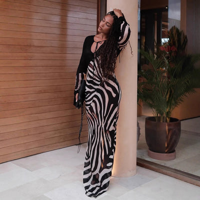 Fashionable Sexy V-neck Slim-fit Dress For Women