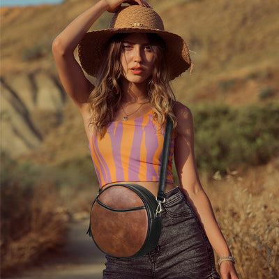 European And American Shoulder Retro Small Round Bag