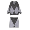 Fashionable Knitted A- Line Short Skirt Two-piece Set For Women