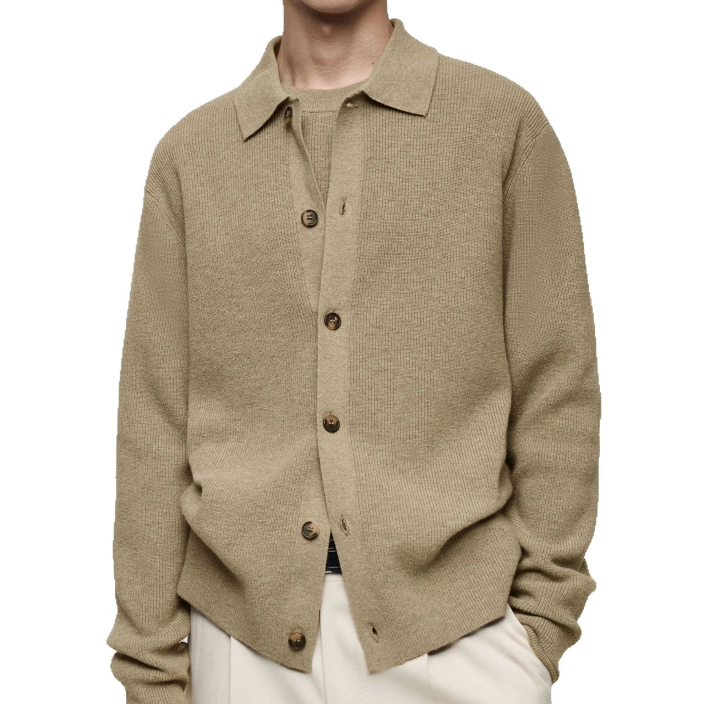 Men's Casual Sweater Solid Color Sweater Coat