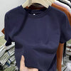 New Round-neck Straight-shoulder Top