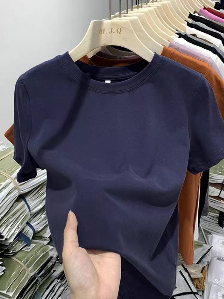 New Round-neck Straight-shoulder Top