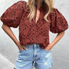 Top da donna casual elegante in pizzo traforato