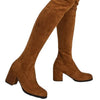 Mid-High Tube Chunky Heel High Heel British Style Fashion All-match Stretch Boots