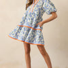 Retro Ink Printed A-line Umbrella Dress