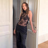Top Donna Puro ed Elegante con Bordo in Pizzo