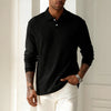 Maglia versatile da uomo a maniche lunghe con abbottonatura sul davanti e risvolto a tinta unita