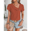 Top a maglia a maniche corte casual da donna slim-fit