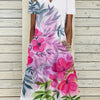 Women's Oil Painting Flower V-neck A- Line Dress