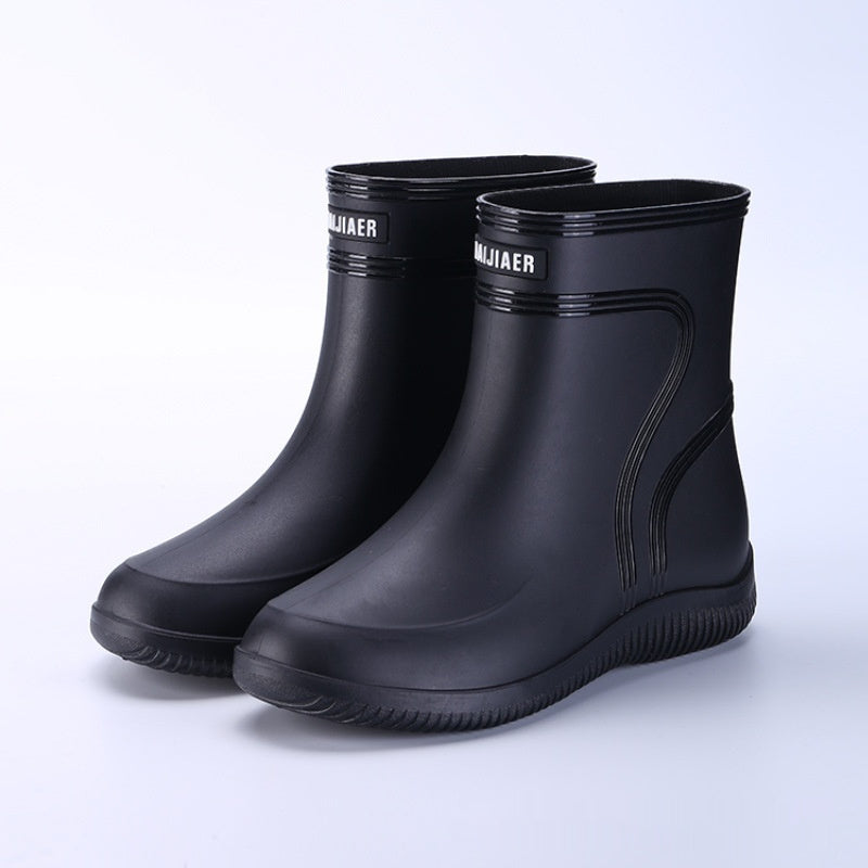 Cotton-padded Warm-keeping Fixed Velvet Rain Boots For Men And Women