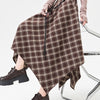 Irregular Plaid Skirt Women's Retro Plaid