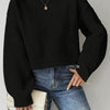 Short Round Neck Solid Color Sweater All-matching Wear