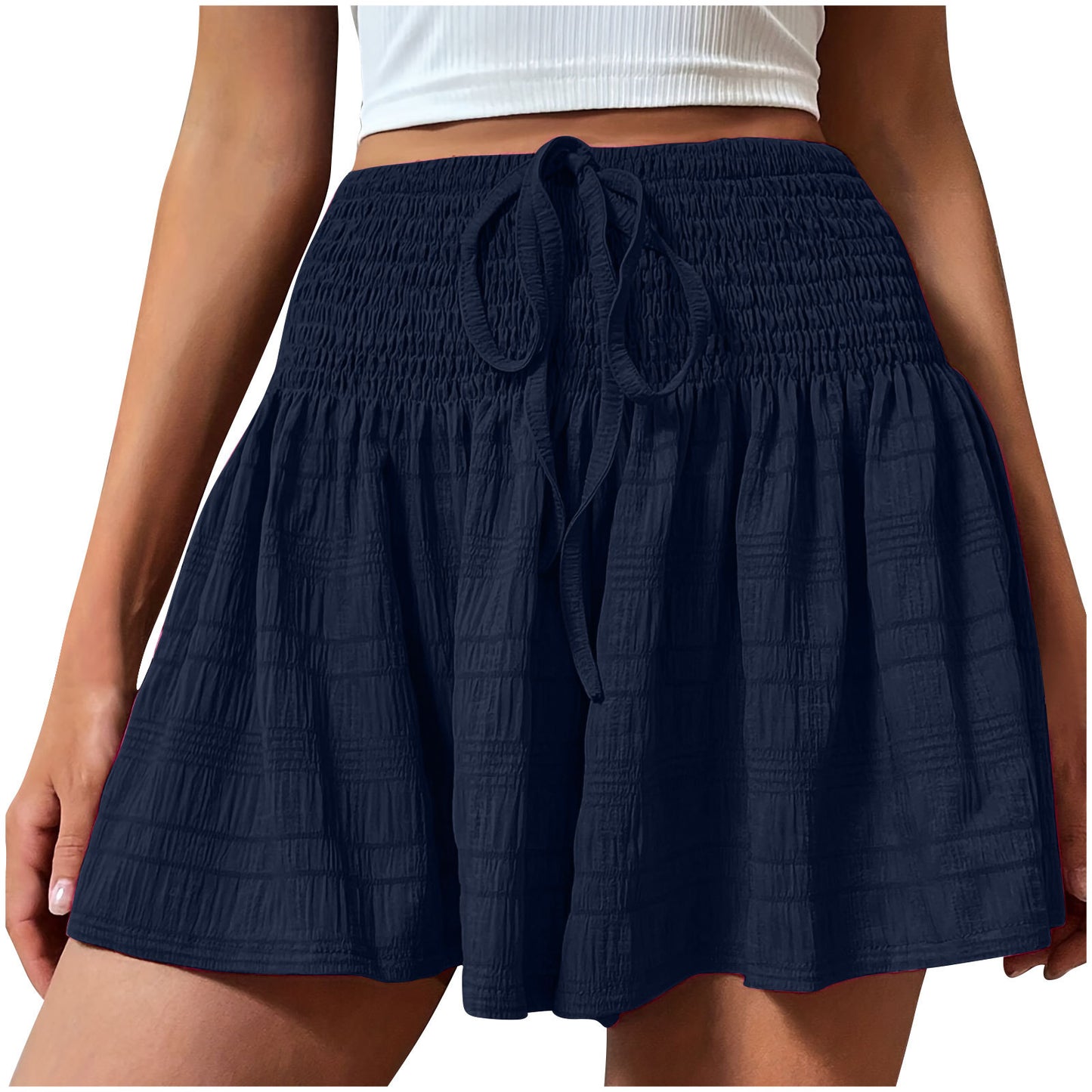 Pantaloncini con coulisse da donna eleganti e minimalisti