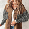 Women's Long-sleeved Plaid Contrast Color Coat