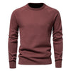Autumn And Winter New Cotton Men's Sweater Pullover Solid Color Raglan Sleeve Sweater