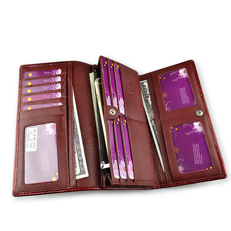 Portafoglio da donna in pelle verniciata, portamonete da donna alla moda europea e americana