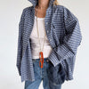 Cardigan Top in Cotone Puro con Fantasia Scozzese Vintage