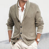 Men's Solid Color Loose Lapels Long Sleeve Knitted Coat