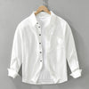 Men's Simplicity Long Sleeve Shirt Casual All-match Literary Loose Top
