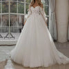 Abito da sposa Boho Abito da sposa con maniche a sbuffo e spalle scoperte