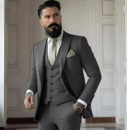 Completo da Uomo Slim Fit Tinta Unita