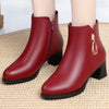 New Side Zipper Mid Heel Boots Women