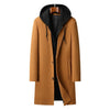 Men's Detachable Hooded Urban Mid-length Woolen Coat