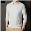 New Men's Vertical Stripes Solid Color T-shirt Bottoming Shirt
