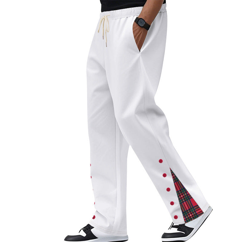 Pantaloni della tuta dritti senza patta con coulisse in contrasto di colore