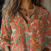 Women's Top V-neck Printed Exquisite Linen