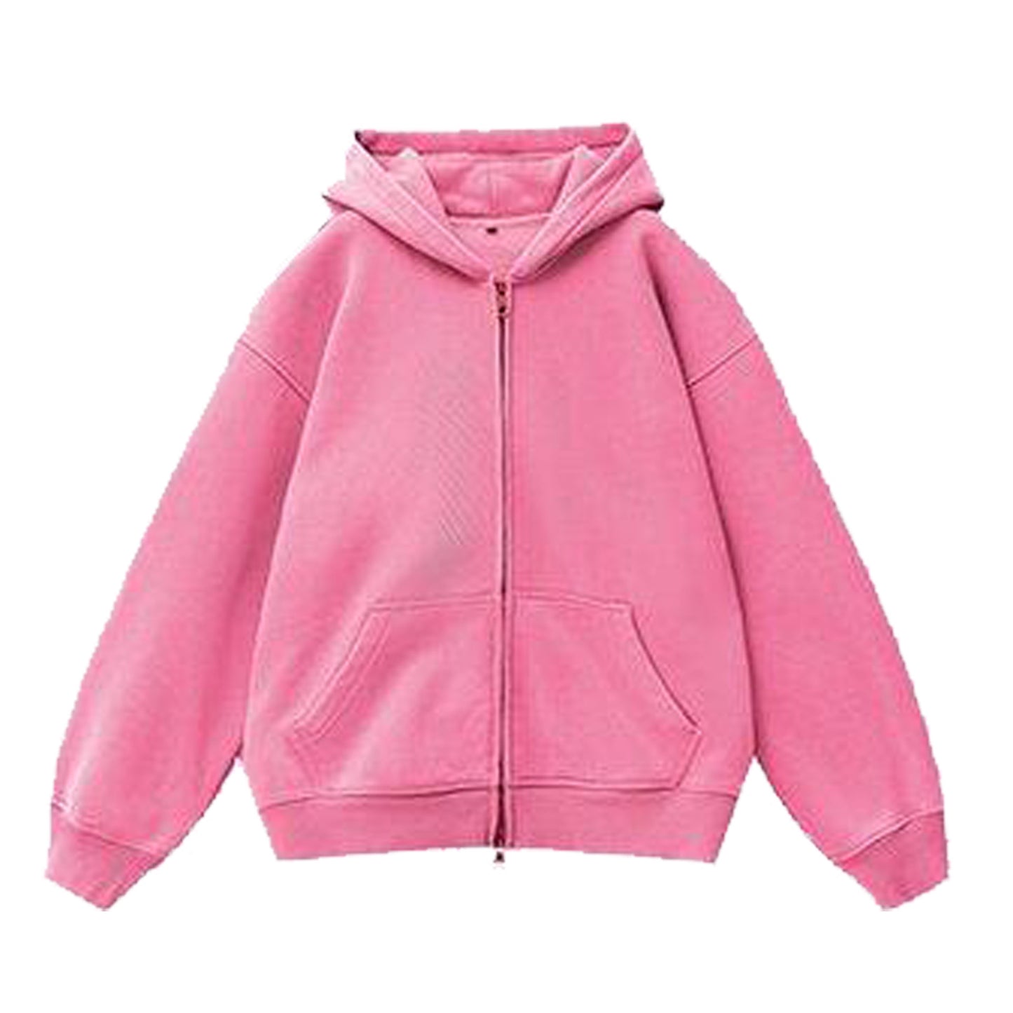 Fleece-lined Distressed Hooded Cardigan Sweater Women's Top