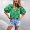Top da donna casual elegante in pizzo traforato